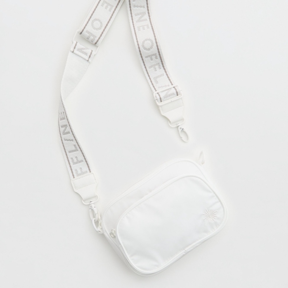Aerie American Eagle AE White Crossbody Purse Bag with Adjustable Strap
